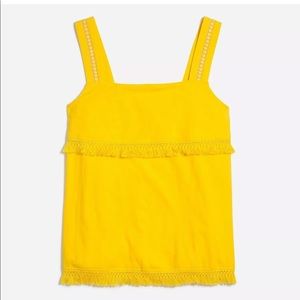 J. Crew Top Sz L Stretch Wide Strap Fringe Tank